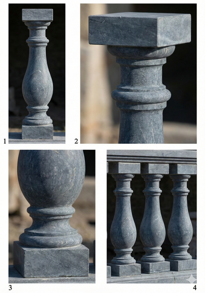 Balustrade van blauwe steen, model 1